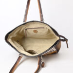Handcrafted Aztec Pattern Tote Bag with Distressed Leather Accents and Padded Interior for Laptops - Image 5