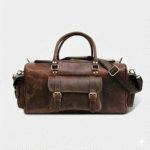 Full Grain Buffalo Leather Duffle Travel Bag - Image 3