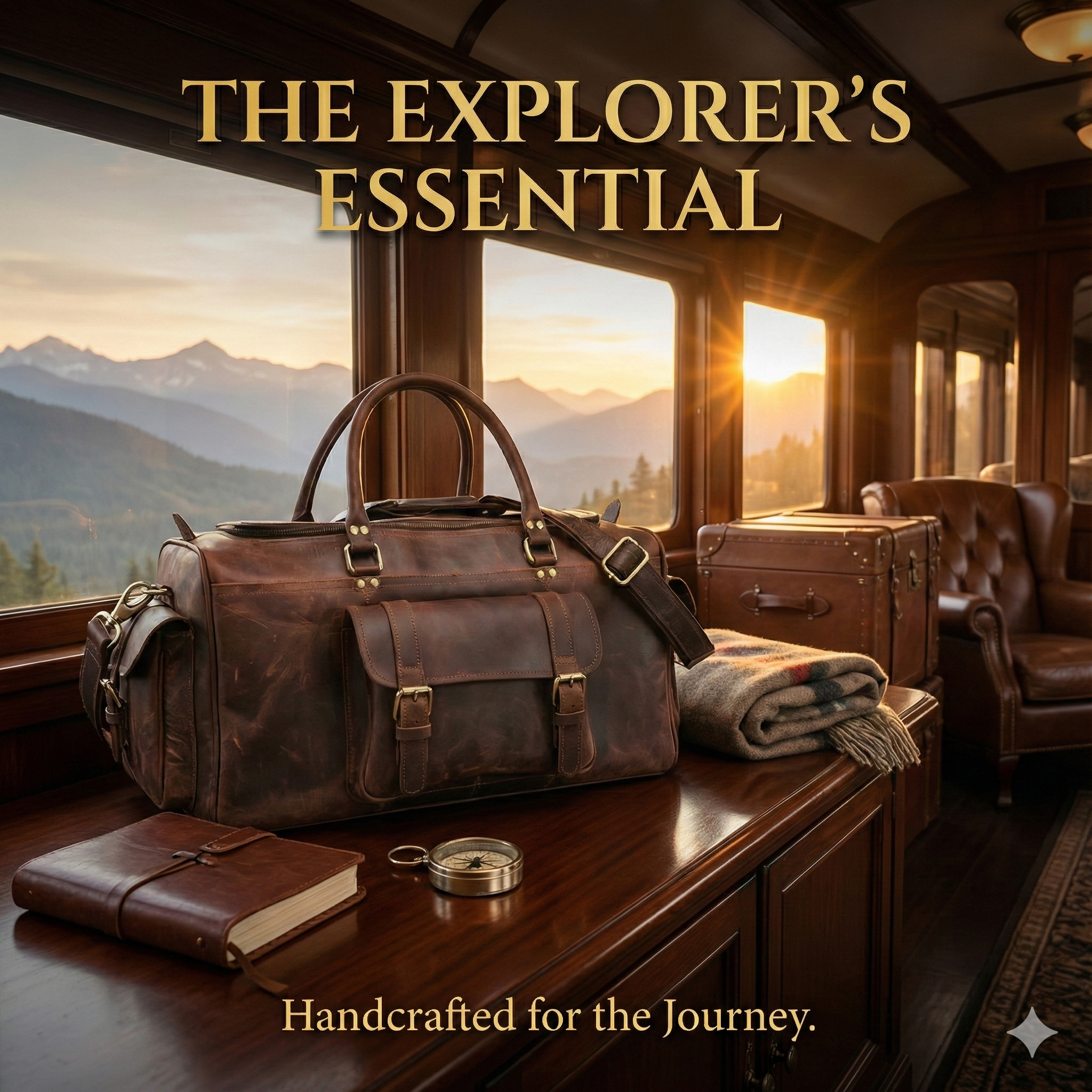 Gemini_Generated_Image_e4y4gie4y4gie4y4 Full Grain Buffalo Leather Duffle Travel Bag - Image 1